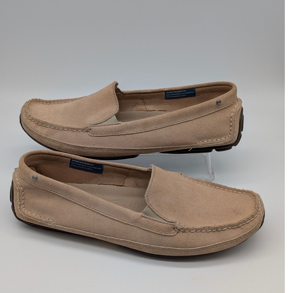Rockport K52785 Beige Suede Driving Loafers Slip On Moccasins Womens 10W Wide